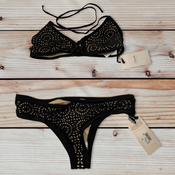 Cleobella Other - LAST ONE!!  Cleobella Turquoise Jet Black Bikini Top and Bottom: Medium NWT